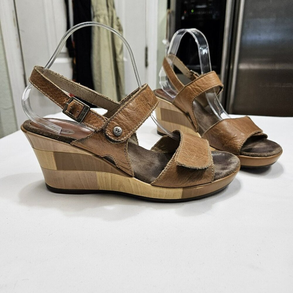 WOLKY FANCY ME SANDALS‎ WEDGE ANKLE STRAP ADJUSTABLE SIZE 42  US Sz 11 SHOES TAN